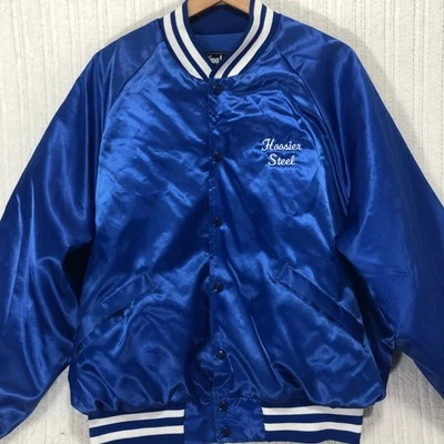 Chaqueta Bomber King Louie Satinada Hoosier Acero Bordado Frente a Presión Para Hombre XL Foto 1 de 4