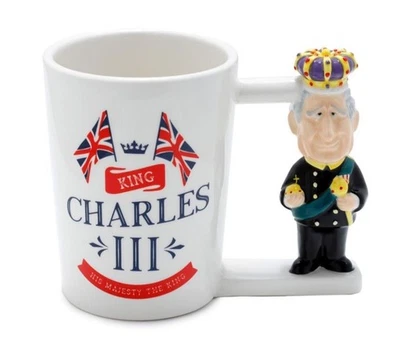 KING CHARLES III 3D HANDLE ROYAL COFFEE CUP MUG GIFT BOX - Image 1 of 2