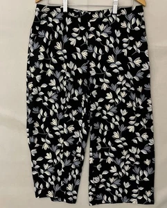 Pantalone J Jill Cropped Ovunque Nero Pullon Comfort Gamba Larga Petite Large Nuovo - Foto 1 di 11