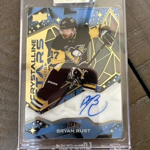 ✅ 2024-25 UD Clear Cut Crystalline Stars BLUE Auto Bryan Rust /10 Sick Card RARE - Picture 1 of 7