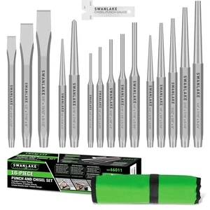 SWANLAKE Punch and Chisel Set, Including Taper Punch, Cold Chisels, Pin Punch... - Picture 1 of 9
