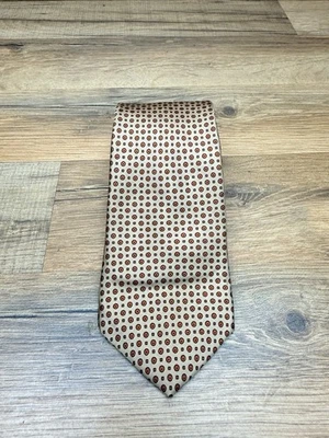 Corbata corta Hardy Amies London para hombre marrón rojo tostado 55x3,25 toda seda Foto 1 de 4