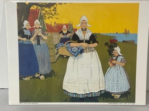 Vintage Henri Casssiers Druck "Sunday Visit" 1970 Klyn Prod. Ungerahmt 10"Bx 13"H - Bild 1 von 8