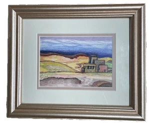 Vintage Original Kunst Ann Kimberlin signiert datiert Südwestamerika Adobe Szene gerahmt - Bild 1 von 10