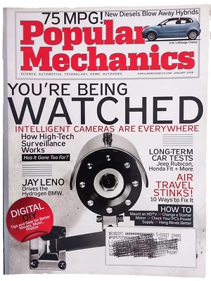 2008 Popular Mechanics Magazine January You're Being Watched, Air Travel Stinks - Image 1 of 2