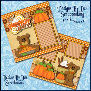 PUMPKIN SPECE pagine album prefabbricate pezzi di carta layout stampato DBDS - Foto 1 di 3