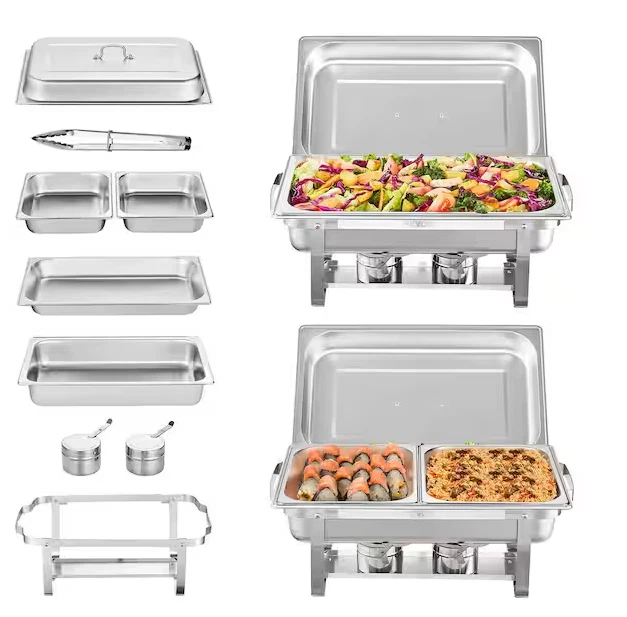 VEVOR Chafing Dish Buffet Set 9.51 QT w Heating Units Stainless Steel Open Box