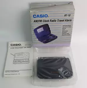 Casio RT-10 AM/FM Clock Radio Portable Travel Alarm Vintage Retro New Unused Box - Picture 1 of 10