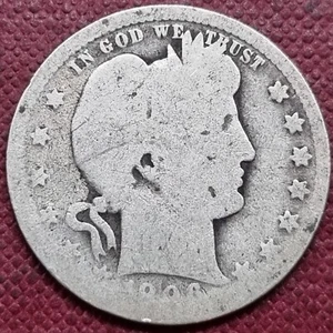 1896 O Barber Quarter 25c Circulated #83634 - Picture 1 of 2