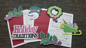 Holiday traditions scrapbook page set photo mats and printed die cuts set #573 - Picture 1 of 1