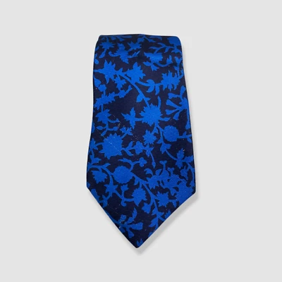 Corbata de cuello de seda con estampado floral azul Kiton para hombre 59x3,5 Foto 1 de 4