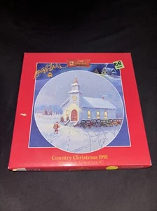 Schmid Collectors Gallery Country Christmas 1991 “Christmas At Red Oak II” Plate - Picture 1 of 24