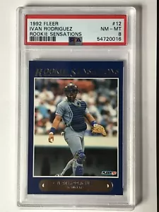 1992 Fleer Rookie Sensations #12 Ivan Rodriguez Rangers PSA 8 GRADED IN 2022 - Picture 1 of 4
