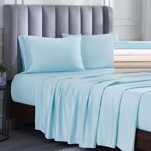Modal From Beechwood Bed Sheets 400 Thread Count Cooling Solid Sheet Set - Picture 1 of 44