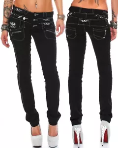 Cipo & Baxx Sexy Damen Jeans Hose Hüftjeans Skinny Slim Fit Stretch Röhre Design - Bild 1 von 6
