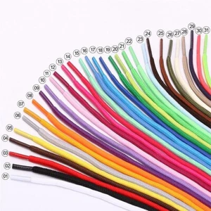0.5-2m Round Coloured Shoe Laces Shoelaces Football Boots Trainer Hiking 31Col ♢ - Picture 1 of 43
