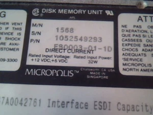 Hard Disk Drive ESDI Micropolis 1568 ES0003-01-1D Disk FH - Picture 1 of 4