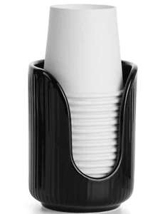 Bathroom Cup Dispenser 3oz4oz Ceramic Paper Cup Holder Small Countertop Mouthwas - Picture 1 of 7
