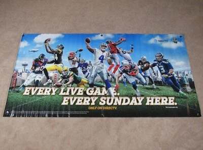 Boleto de fútbol americano NFL Sunday 2017 Direct TV 6’ X 3’ pancarta de vinilo ~ póster de Man Cave Foto 1 de 4