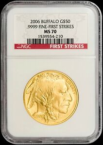 2006 $50 Gold American Buffalo NGC MS70 FIRST STRIKES