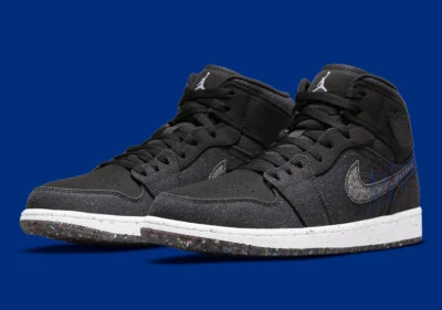 Nike Air Jordan 1 Mid SE GS Crater Negro Corredor Azul Blanco DM4334 001 - TALLA 6Y Foto 1 de 4
