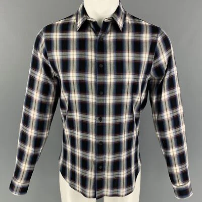 Camicia A Maniche Lunghe In Cotone Rayon A Quadri Multicolore Nera Taglia XS - Immagine 1 di 4