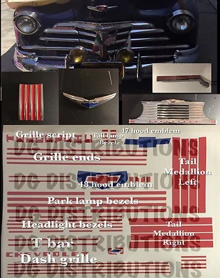 1947-1948 CHEVY FLEETLINE FLEETMASTER COUPE STYLEMASTER CONVERTIBLE Decal Set  - Image 1 of 4