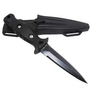 8,5 Zoll Speerfischen geringes Volumen Point-Tip scharf schwarz Klinge Tauchmesser mit Riemen - Bild 1 von 3