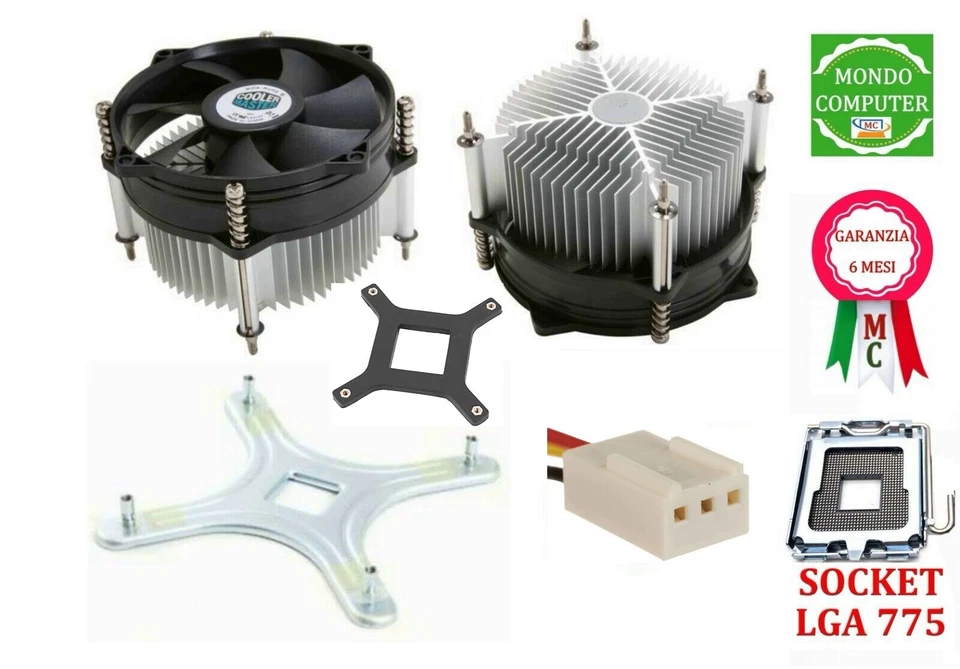 DISSIPATORE PROCESSORE SOCKET 775 LGA  3-PIN  COOLING FAN  COOLER MASTER - Immagine 1 di 1