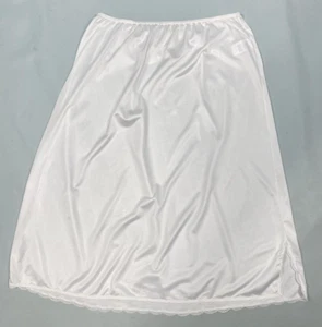 Vintage halber Slip Damengröße 1X durchschnittliche Länge 26" plus weißes Nylon DIXIE BELLE - Bild 1 von 9