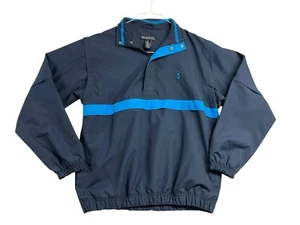 PGA Tour Golfjacke Herren M blau abnehmbare Ärmel 1/4 Zip Pullover Taschen " - Bild 1 von 13