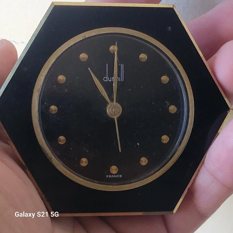 DUNHILL TRAVEL CLOCK FRENCH POLYGON DECO DESIGN RARE Cover