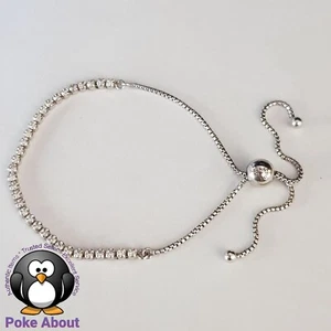 Pandora Timeless Sparkling Slider Cz Fine Strand Tennis Silver Bracelet 599375 - Picture 1 of 7