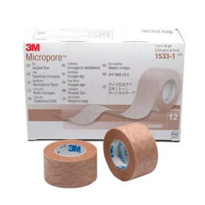 3M Micropore Medical Paper Tape 1" x 10 yards 1, 3, 5 Rolls 1533-1 Korean Made - Picture 1 of 4