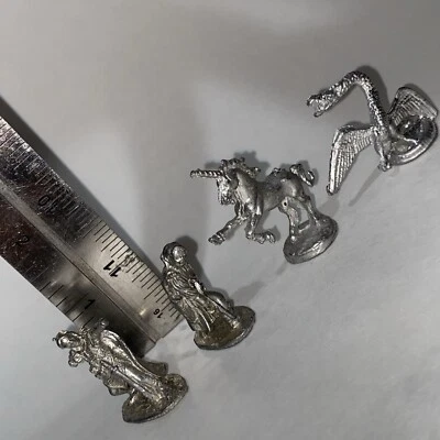 Vintage Rare 1985 Metal D&D Miniature Figurine Dungeons And Dragons Set Of 4 - Image 1 of 4