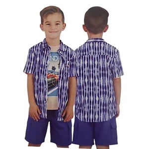 Tommy Bahama Outfit Set Shirt Shorts Tee NWT Blue Grand Prix Size 5 - Picture 1 of 4