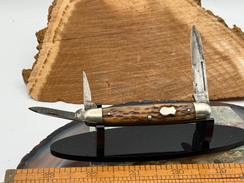 Vintage Valley Forge Cutlery Co Newark NJ 3 blade Pen knife bone handle--514.25 - Image 1 of 4