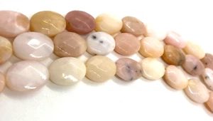 Natural Pink Peruvian Opal Faceted Ovals 16x12mm 15.5in. Strand - Picture 1 of 3