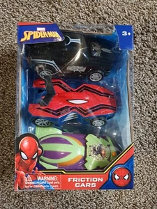 Marvel Spiderman Friction Cars - Spiderman Symbiote Spiderman Green Goblin - Picture 1 of 2
