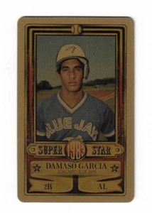 1983 Perma Graphics Gold Damaso Garcia Credit Card Size Plastic Baseball Card - Picture 1 of 2