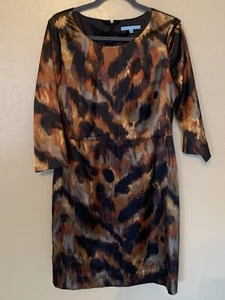 Antonio Melani Brown Sheath Dress 3/4 Sleeves Size 12 - Picture 1 of 5
