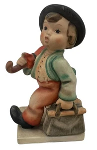 Goebel Hummel Merry Wanderer Figurine 6”Boy with Suitcase And Umbrella W Germany - Picture 1 of 6