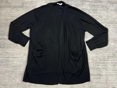 Cárdigan suéter Members Mark mezcla cachemir para mujer XXL negro frente abierto Foto 1 de 4