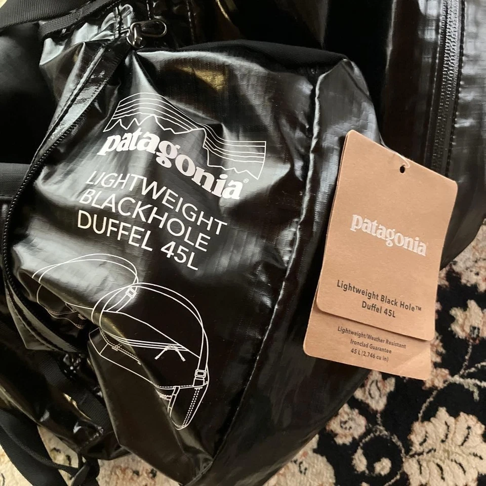 Patagonia Black Hole Duffle 45L All Black Lightweight Tag Rare 2017 - Image 1 of 4