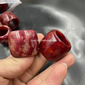 Anillo de dedo de jade Xiuyan rojo masculino 1 pieza y anillo de dedo de jade de sangre de pollo - Imagen 1 de 5