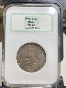 1946 Iowa Commemorative Half Dollar NGC MS66 Old Fatty Holder Very Collectible! - Picture 1 of 5