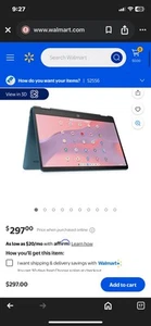 HP Chromebook x360 14"(32GB,Intel Celeron,1.1 GHz, 4GB) Laptop - White- 7PD76UA - Picture 1 of 1