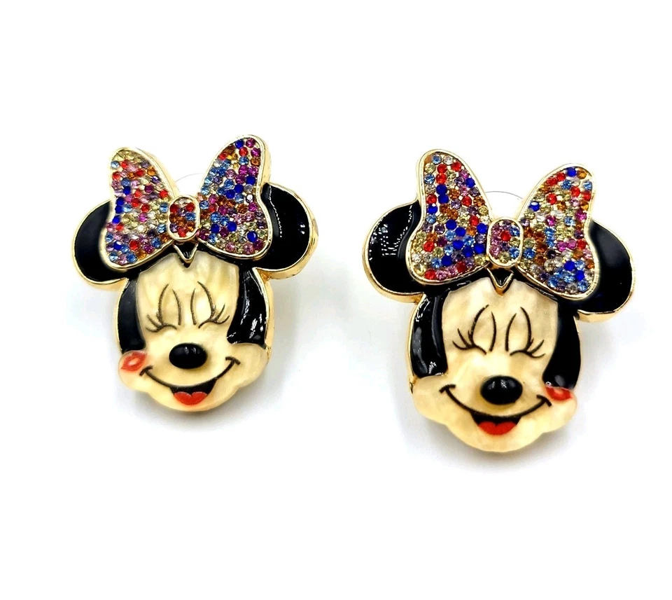 Pendientes Baublebar Disney Minnie Mouse Cristal Brillo Estrás Arco Beso Foto 1 de 4