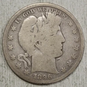 1896-S Barber Half Dollar, Tough Semi Key Date, Good   1024-07 - Picture 1 of 2