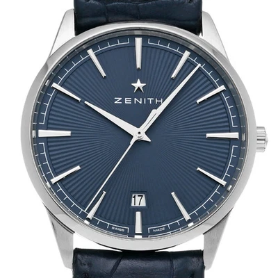 ZENITH WATCH ELITE CLASSIC 03.3100.670/02.C922 AUTOMATIC DATE BLUE DIAL SS MEN'S - Image 1 of 4